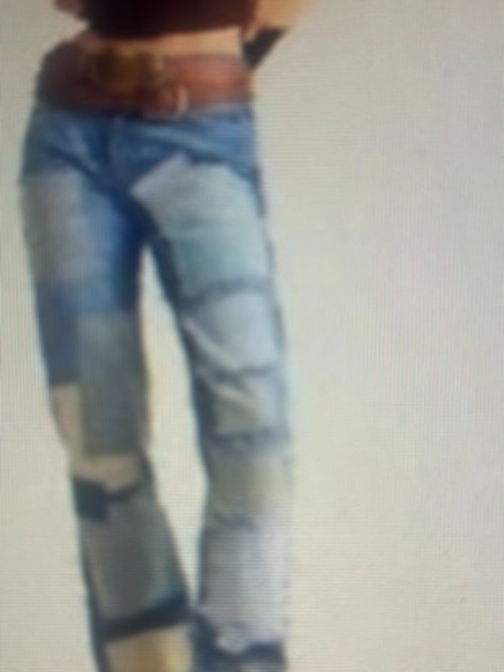 We The Free Free People Bare With Me Patchwork Straight Leg Denim Jeans - Picture 9 of 16
